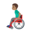 man in manual wheelchair: medium skin tone