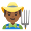 man farmer: medium-dark skin tone