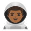 man astronaut: medium-dark skin tone