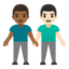 men holding hands: medium-dark skin tone, light skin tone