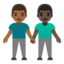 men holding hands: medium-dark skin tone, dark skin tone