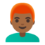 man: medium-dark skin tone, red hair