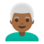 man: medium-dark skin tone, white hair