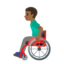 man in manual wheelchair: medium-dark skin tone