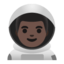 man astronaut: dark skin tone