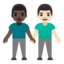 men holding hands: dark skin tone, light skin tone