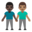 men holding hands: dark skin tone, medium skin tone