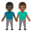 men holding hands: dark skin tone, medium-dark skin tone