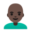 man: dark skin tone, bald