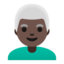 man: dark skin tone, white hair