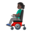 man in motorized wheelchair: dark skin tone