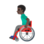 man in manual wheelchair: dark skin tone