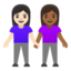 women holding hands: light skin tone, medium-dark skin tone