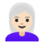 woman: light skin tone, white hair