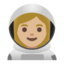 woman astronaut: medium-light skin tone