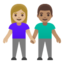 woman and man holding hands: medium-light skin tone, medium skin tone