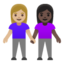 women holding hands: medium-light skin tone, dark skin tone