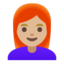 woman: medium-light skin tone, red hair