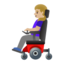 woman in motorized wheelchair: medium-light skin tone