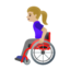 woman in manual wheelchair: medium-light skin tone