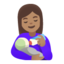 woman feeding baby: medium skin tone