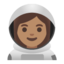 woman astronaut: medium skin tone