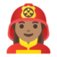 woman firefighter: medium skin tone