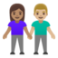 woman and man holding hands: medium skin tone, medium-light skin tone