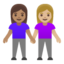 women holding hands: medium skin tone, medium-light skin tone