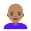 woman: medium skin tone, bald