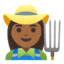 woman farmer: medium-dark skin tone