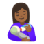 woman feeding baby: medium-dark skin tone