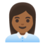 woman office worker: medium-dark skin tone