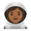 woman astronaut: medium-dark skin tone