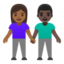 woman and man holding hands: medium-dark skin tone, dark skin tone