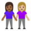 women holding hands: medium-dark skin tone, medium-light skin tone