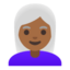 woman: medium-dark skin tone, white hair