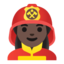 woman firefighter: dark skin tone