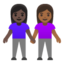 women holding hands: dark skin tone, medium-dark skin tone