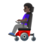 woman in motorized wheelchair: dark skin tone