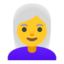 woman: white hair