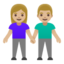 woman and man holding hands: medium-light skin tone