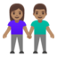 woman and man holding hands: medium skin tone