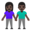 woman and man holding hands: dark skin tone