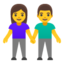 woman and man holding hands