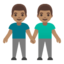 men holding hands: medium skin tone