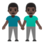 men holding hands: dark skin tone