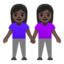 women holding hands: dark skin tone