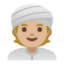 person wearing turban: medium-light skin tone