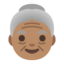 old woman: medium skin tone